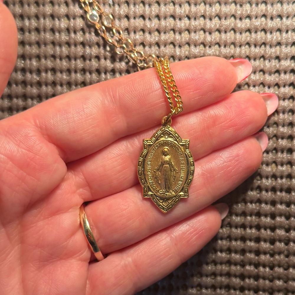 Miraculous Medal Gold Necklace